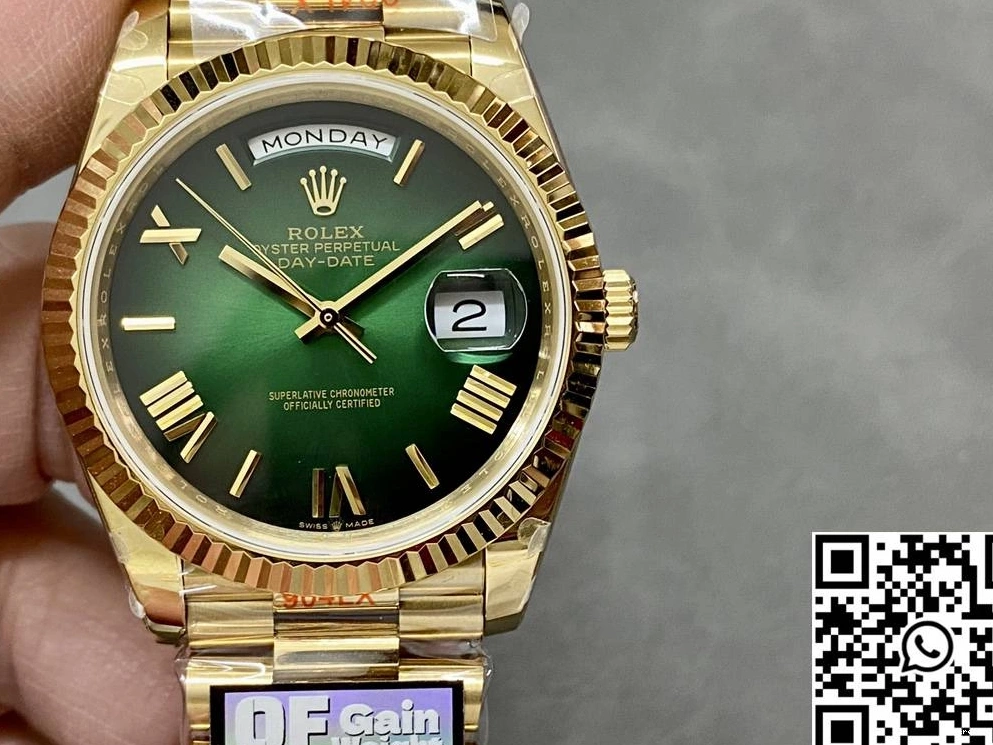 1023 Date Rolex Tungsten Green Day Factory QF M228238-0069 Bold Steel v5 Dial 0729